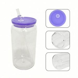 Gobelets réutilisables en PC de qualité alimentaire de 16 oz, type Mason Jar, pour smoothies, avec pailles, logo personnalisé pour le camping et les fêtes - Product Image 3