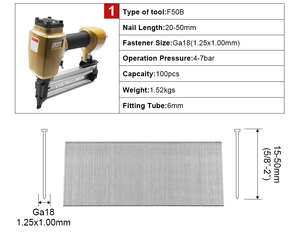 Pistola Neumática Manual F50B para Clavos Brad, Clavadora Neumática para Acabados en <span class=keywords><strong>Madera</strong></span>, Herramienta de Tapicería, Clavadora Neumática Recta de Alta Resistencia - Product Image 2