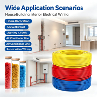 Cable de Cobre Sólido de Alta Conductividad BV, Cable Eléctrico Doméstico con Aislamiento de PVC para Proyectos de Cableado de Construcción