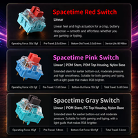 Keyboard Gaming Mekanik JINMS F75 Tri-Mode 75% 4000mAh Struktur Gasket Hot Swappable RGB Nirkabel Dengan Tombol Putar Kustom