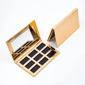 9 rectangular well pans cosmetic compact mini empty magnet cosmetic makeup palette eyeshadow packaging box