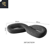 Design unique de la personnalité italienne, meubles de salon luxueux, canapé serpentin, canapé en tissu d'intérieur de villa
