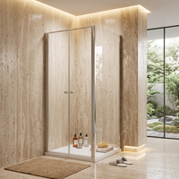 Cabines de douche complètes avec plateau inclus, parois en verre et base en acrylique, cabine de douche intégrée