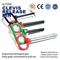 Goupille de verrouillage rapide sans outil en acier inoxydable 304 et acier au carbone, polie, type Q, avec clip en R, tailles 1/2, 5/8, 3/4