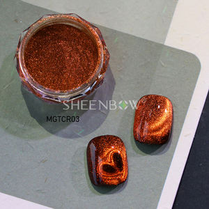 Bedak poles Gel longgar warna merah Super terang, TERBARU untuk seni kuku bubuk mata kucing - Product Image 2