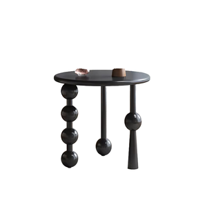 Mesa de Centro Redonda de Madera Moderna, Duradera y Ecológica, Mesa Auxiliar Pequeña para Sala de Estar - Product Image 3