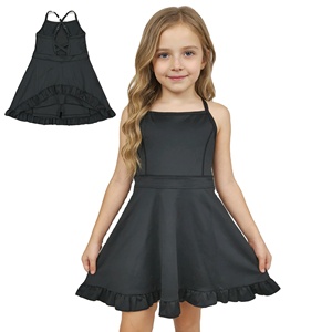 Vestido Deportivo Casual para Niñas Pequeñas, de Color Sólido con Estampado, Transpirable, para Jugar Tenis, Yoga, con Shorts Forrados y Corte en A - Product Image 1