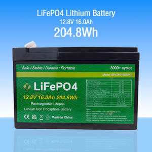 แบตเตอรี่ลิเธียมไอรอนฟอสเฟตแบบชาร์จไฟได้16Ah 204.8Wh 12.8V แบตเตอรี่ LiFePO4ใช้งานได้ยาวนาน - Product Image 5