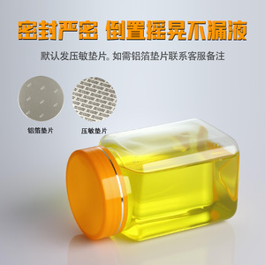 Transparent Square <b>Bottle</b> 360ml Food Grade PET <b>Plastic</b> Container For Honey Storage General Packaging - Product Image 4