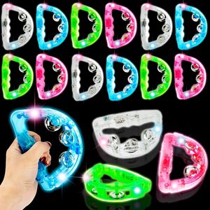 Tambourins lumineux à LED avec logo personnalisé, jouets musicaux clignotants, instrument de percussion portatif pour anniversaires et concerts - Product Image 1