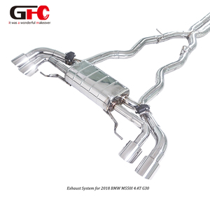 Sistema de Escape Catback GFC Premium para BMW <span class=keywords><strong>M550i</strong></span> G30 2017-2023 4.4L con Silenciadores Dobles, Válvulas Dobles y Salidas de Escape Cuádruples - Product Image 1