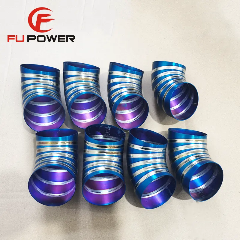 3" titanium piecut/304 stainless steel Pie cut turbo downpipe exhaust pipe 90 Degree bend 5 Pack