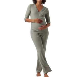 Ensemble de vêtements de maternité en bambou, pyjama de maternité écologique, pyjama d'allaitement deux pièces - Product Image 1