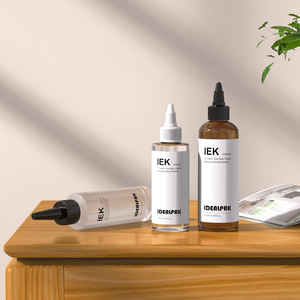 Lüks yuvarlak PET uçucu yağ sıkılabilir şişe boş 180ml 240ml saç yağı sıkılabilir şişe ile büküm kap - Product Image 2