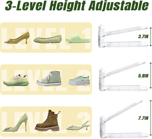 Organizzatore di slot per scarpe trasparenti trasparenti per armadio chiaro. Supporto scarpe salvaspazio per un paio di scarpe - Product Image 2