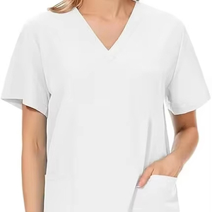 Conjunto de Blusa con Botones y Cuello Redondo y Pantalones de Jogging Ajustados con Cordón para Mujer, Ideal para Hospitales y Salones de Belleza - Product Image 2