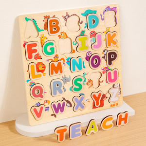 <span class=keywords><strong>Jeu</strong></span> de reconnaissance et d'appariement <span class=keywords><strong>des</strong></span> mots pour bébés, en bois, en forme de dessin animé, avec lettres, pour l'apprentissage précoce - Product Image 3