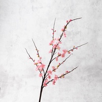 Décoration d'intérieur : Fleur artificielle en soie de prune de Luoyang, fausse fleur, plante verte, style chinois, faite à la main, pour meuble TV