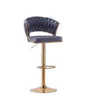Chaises de bar modernes et luxueuses en cuir Tabourets hauts avec dossier pivotant à l'avant et à hauteur réglable pour la maison ou le bureau