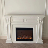 Cheminée Électrique Autoportante Décorative à Flamme LED en Bois Avec Manteau de Fabricant