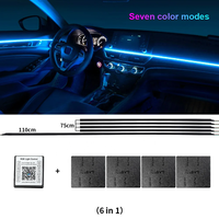 Kit d'éclairage LED intérieur de voiture Lemombo App Control RGB Dynamic Symphony 6-22 en 1 12V avec ambiance lumineuse pour un ajustement universel