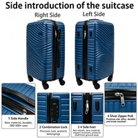Ensemble de bagages personnalisés en ABS et PC, vente en gros, 4 pièces, valises 14, 20, 24, 28 pouces, 8 roues, bagage à main, sac de voyage à roulettes, fabricant professionnel