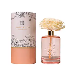 Newind Difusor de óleo essencial de fragrância de perfume para decoração de casa em garrafa de vidro, difusor de cana com aroma de flores