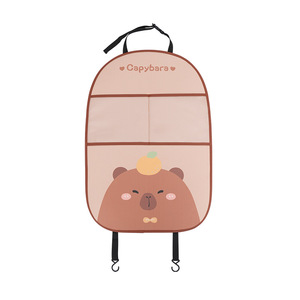 Capybara Car <b>Seat</b> Back Kick Pad Leather Multifunctional <b>Storage</b> For Kids 3-6 Years - Product Image 5