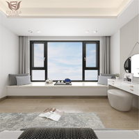 Ventana Abatible Horizontal de Estilo Americano, Diseño para el Hogar, Aislamiento Térmico, Aleación de Aluminio, Doble Vidrio Templado, Insonorizada
