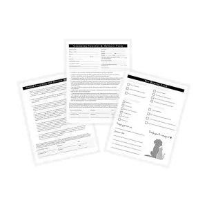 Op Maat Gemaakte Intake-Formulieren Voor Dierenverzorging Toestemming En Vrijgeven Van Gematteerde Jas Clip-Off Overeenkomst Huisdierrapportkaart