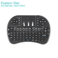 Télécommande Air Mouse ES-RM186-1 Mini Clavier I8 avec pavé tactile pour PC 2,4 GHz 92 touches de contrôle multimédia Veille/réveil automatique