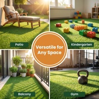 Tapis d'herbe artificielle épais emboîtables, base antidérapante et amortissante, connexion par clips, pour centre de fitness KB KB002