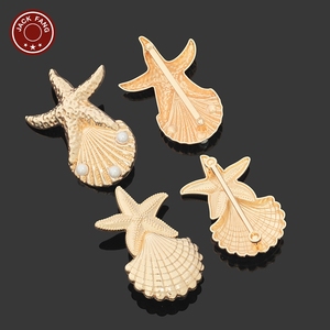 อุปกรณ์ตกแต่งชุดว่ายน้ำบิกินี่ รูปทรงไม่สม่ำเสมอ หัวเข็มขัดโลหะสำหรับผู้หญิง ตกแต่งด้วยเปลือกหอยและหัวเข็มขัดโลหะรูปทรงเปลือกหอย - Product Image 4