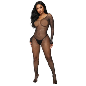 Dames Sexy Open Kruis Erotische <span class=keywords><strong>Bodysuit</strong></span> Dunne Netto Body Kous Met Naadloze Technics Gebreide Weefmethode - Product Image 4