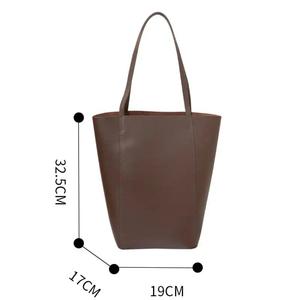 AndoBag Bucket Tote Bags for <b>Women</b> Genuine Cow Leather Fashion <b>Large</b> Capacity Shoulder Underarm Bag Ladies <b>Handbag</b> 7112 - Product Image 5