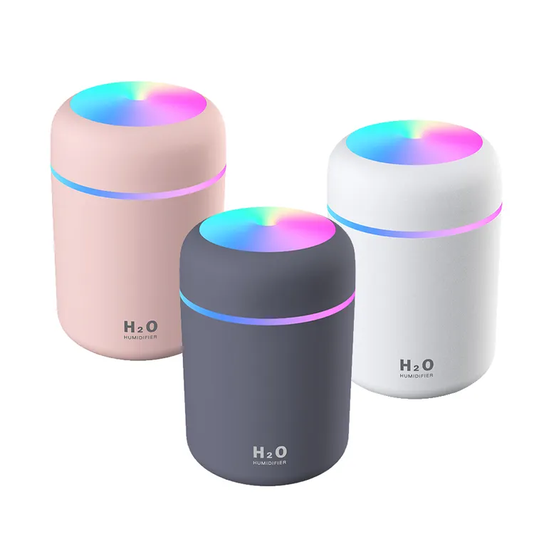 Colorful LED Household Humidifier Car Air Purifier Desktop Cup-Shaped Humidifier Mini Ultrasonic Atomizer USB Humidifier 300ML