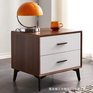 Solid wood bedside table, <b>storage</b> <b>cabinet</b>, Nordic style, small apartment, new Chinese style <b>bedroom</b>, mini light luxury style - Product Image 5