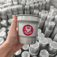 Vasos de Aluminio Portátiles Personalizados al por Mayor para Camping, Vasos de Aluminio Reciclables para Fiestas
