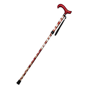 Canne de marche pliable à cinq sections en fibre de carbone imprimée, réglable, pour personnes âgées, pour l'extérieur - Product Image 2