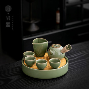 Juego de Té de Cerámica, Una Tetera y Cuatro Tazas, Hecho a Mano, Estilo Vintage para Oficina - Product Image 2