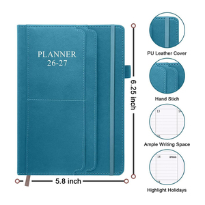 Agenda de Negocios 2026 en Inglés, Formato A5, Encuadernación en Espiral, Cubierta de Cuero, Impresa, Ecológica, Planificador Estudiantil, Registro de Horarios - Product Image 6
