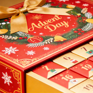 Scatola Calendario Magnetica Rossa Apribile Personalizzata 12 giorni 24 giorni 25 giorni Calendario dell'Avvento di Natale Scatola Regalo a Sorpresa - Product Image 3