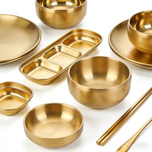 ชามข้าวทองเหลืองสแตนเลสสั่งทำจากโรงงาน จานใส่อาหารขบเคี้ยว จานใส่เครื่องปรุงรส ซอสเกาหลี ชามผสม - Product Image 2