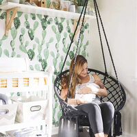 Meilleure vente de chaise balançoire suspendue en macramé noir sûre et portable pour enfants et adultes pour une utilisation intérieure et extérieure dans le salon
