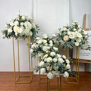 Fleurs et plantes décoratives, ornements de table pour événements de mariage, boules de fleurs en rayonne, <span class=keywords><strong>articles</strong></span> décoratifs de mariage - Product Image 5