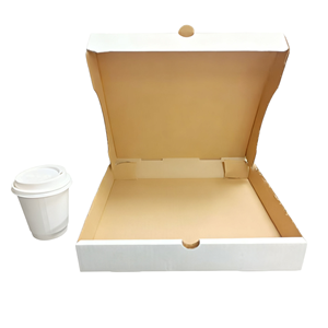 Custom Printed White Corrugated Pizza Boxes, Wholesale Food Grade Pizza Packaging <b>Box</b> With Custom Logo & Multiple Sizes - Product Image 1