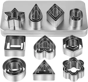 Ensemble de 30 mini <span class=keywords><strong>emporte</strong></span>-pièces avec boîte, petits <span class=keywords><strong>emporte</strong></span>-pièces en acier inoxydable pour légumes, <span class=keywords><strong>emporte</strong></span>-pièces pour argile polymère pour enfants, ensemble géométrique - Product Image 1