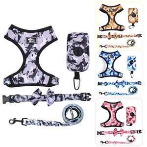 Harnais pour chien en polyester personnalisé avec logo, durable, respirant, avec porte-sac à crottes, laisse et collier pour chien - Product Image 6