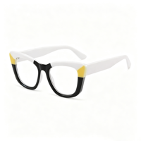 Lunettes anti-lumière bleue rétro œil de chat SM24021 - Monture légère en PC avec verres en résine transparente pour hommes et femmes (6 couleurs)