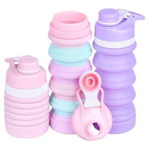 Wholesale Portable Travel Telescopic Folding Silicone Drinkware Large Capacity Outdoor Sports <b>Water</b> <b>Bottle</b> Direct Drinking - Product Image 4